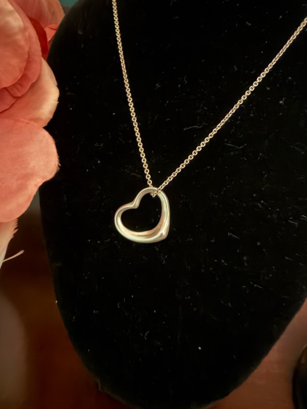 Tiffany & Co. Medium Open Heart Pendant Necklace - Silver